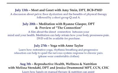 Don’t forget to RSVP for Pelvic Health 101 summer seminars